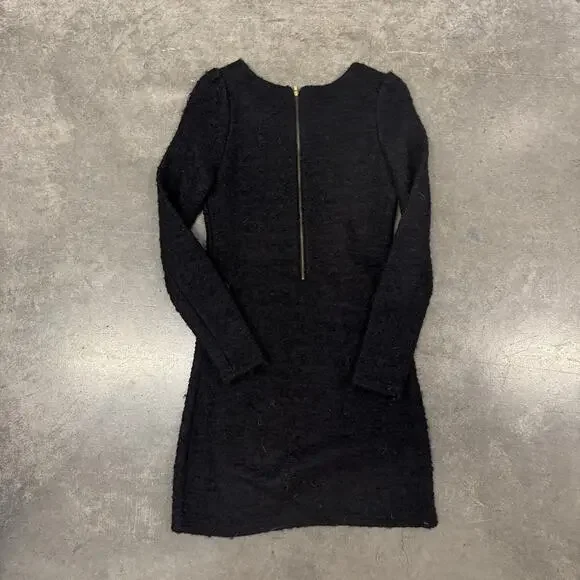 Vintage Y2K Longsleeve Black Bead Embellished McGinn Knightsbridge Mini Dress XS - Picture 2 of 6